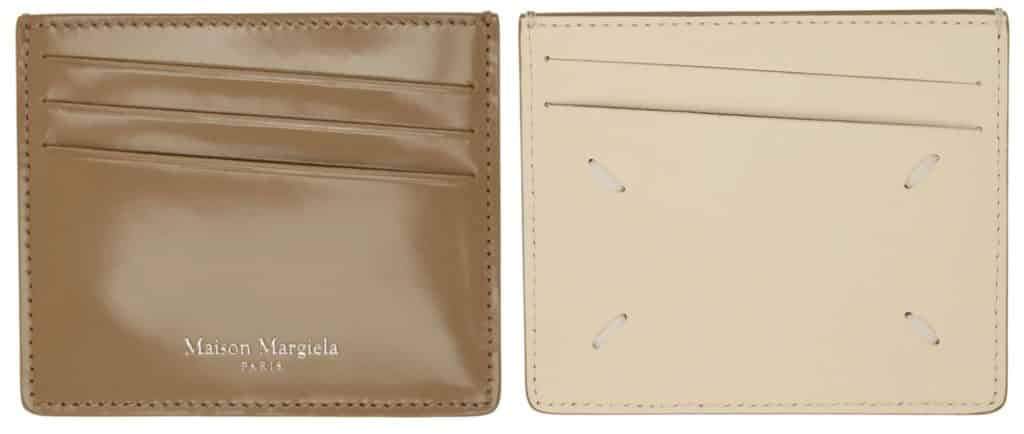 Beige Bicolor Classic Card Holder by Maison Margiela