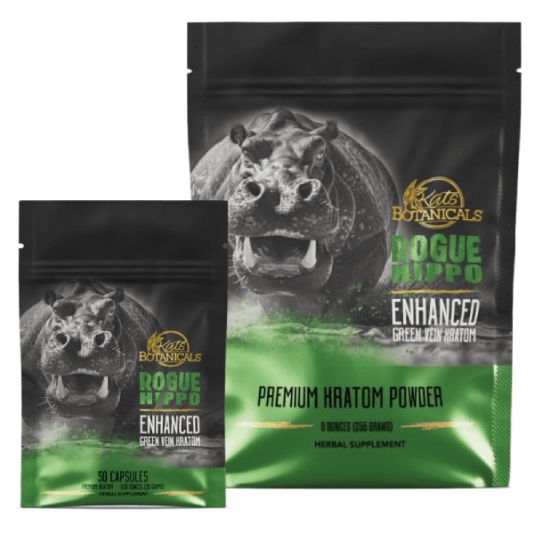 Kats Botanicals Rogue Hippo Enhanced Green Vein Kratom